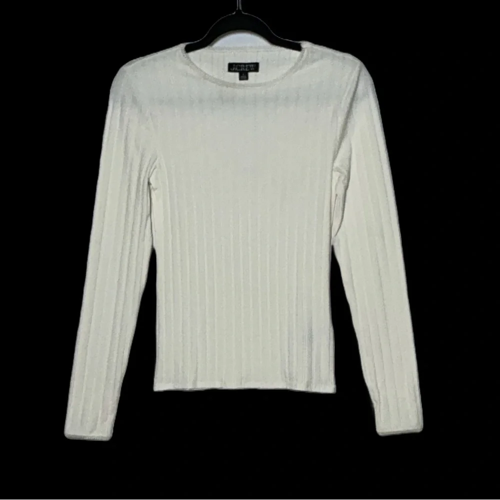 NWT J. Crew Ivory Pointelle Long-Sleeve T-Shirt, Small - Picture 4 of 14